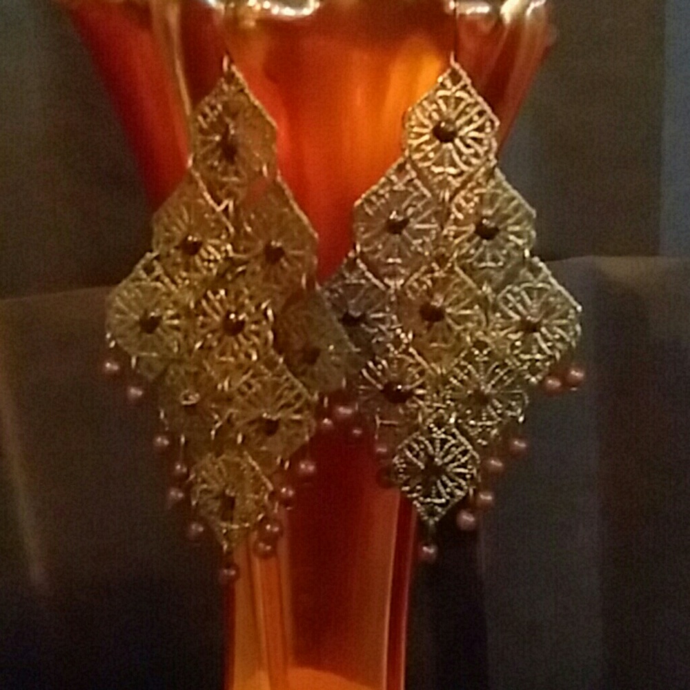 indian inspired cascading earrings